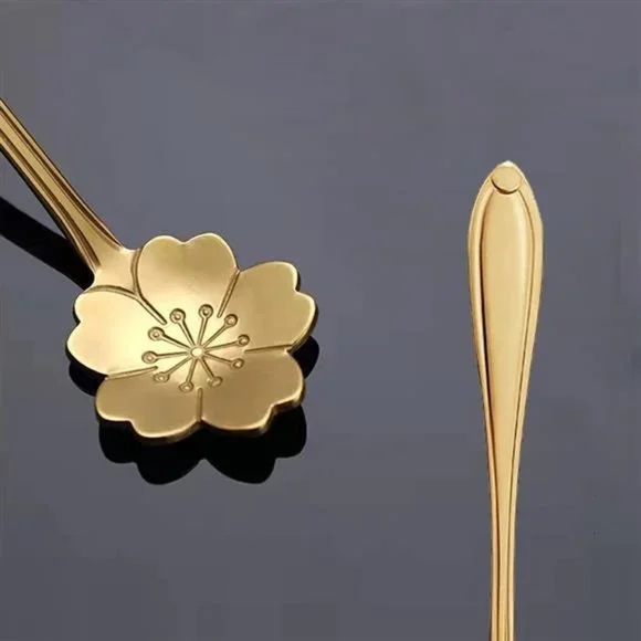 8 Pieces Stainless Steel Flower Coffee Spoon, Demitasse Espresso Spoons